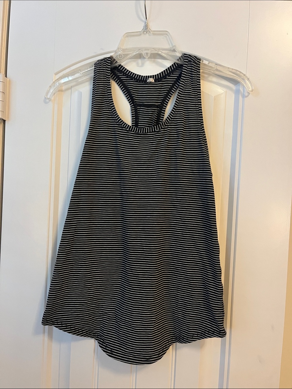 lululemon athletica Black and White Striped Racerback Tank